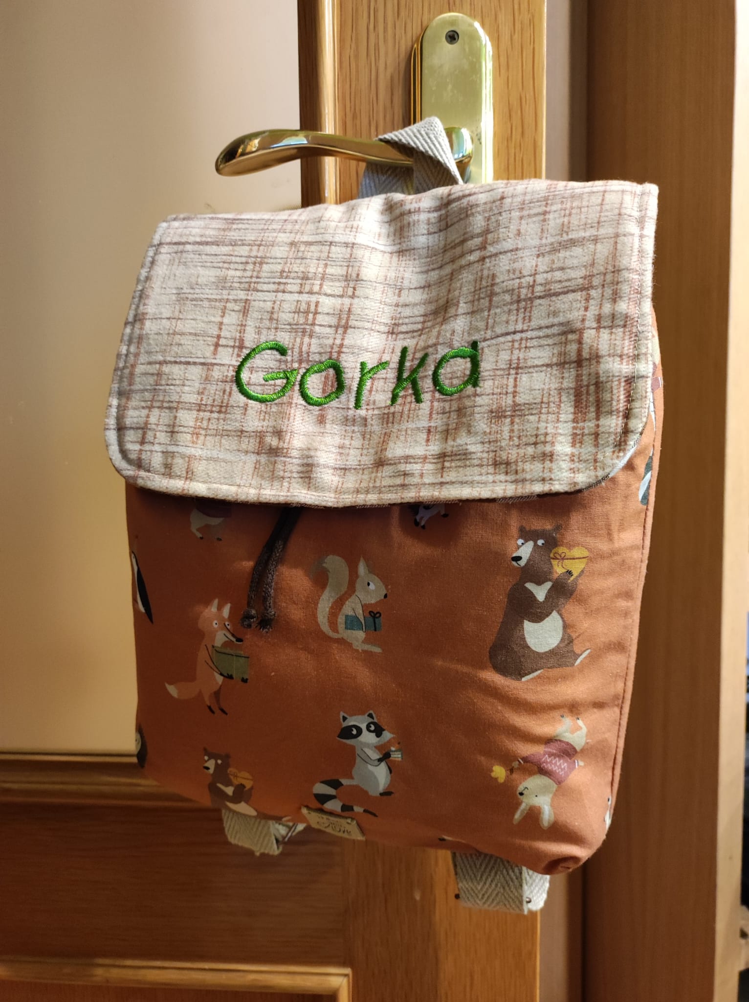 Mochila infantil personalizada hecha por una alumna
